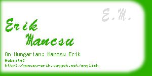 erik mancsu business card